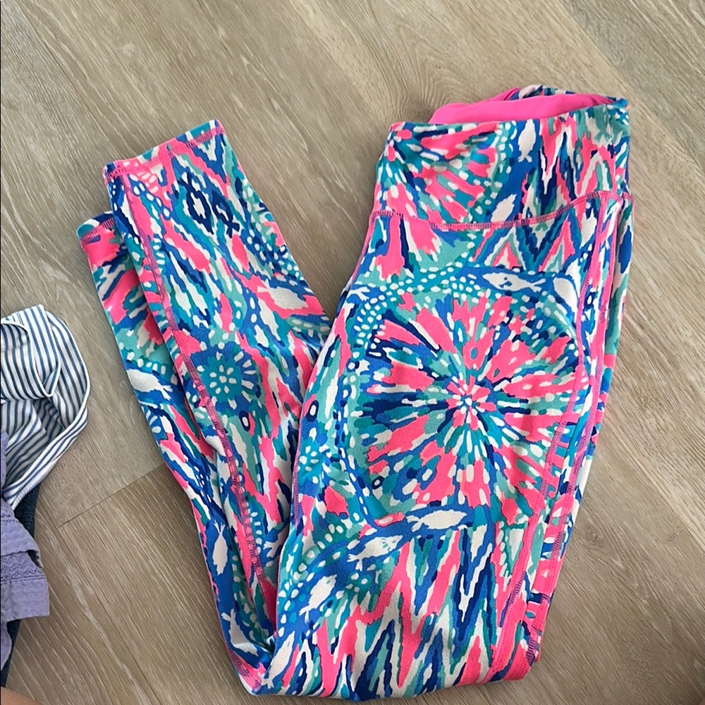 Lilly Pulitzer Pink and Blue Patterned Leggings